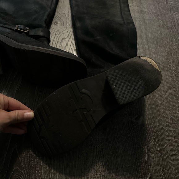 Jeffrey Campbell Wishlist Black Knee High Leather Boots - Picture 4 of 5